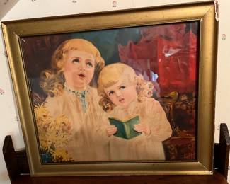 Framed vintage print in main house