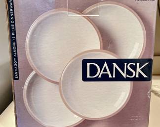 New in box Dansk pottery dish set in guest house
