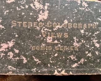 Boxed set of stereoscope cards in main house