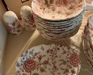 Johnson and Brothers “Rose Chintz” pattern in main house