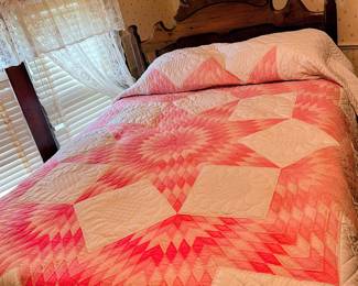 Quilt and antique full size bed in main house