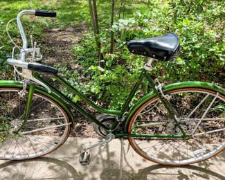 Vintage Schwinn “Suburban” bicycle in garage