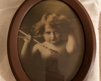 Framed vintage print in main house