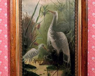 Large antique print on canvas in the main house