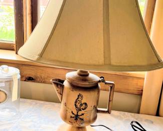 Vintage table lamp in guest house