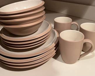Dansk pottery dish set in guest house