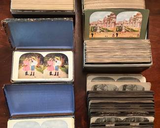 Hundreds of stereoscope cards in main house