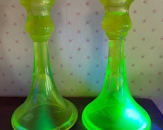 Uranium candlesticks in main house