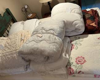 Queen size mattress pad/cover, down, comforter, quilts, Chenille comforters in guest house