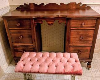 Vanity, bench & silhouettes in main house