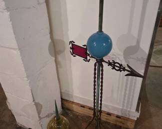 Vintage lightning rods with arrows and ball