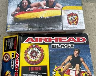 Air Head Blast Towable Tubes and Rave Diablo 2 Person Towable Boat Tube both New in Box