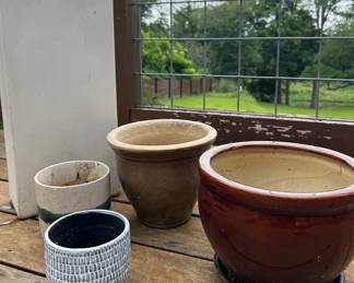 Lot Of 5 Various Ceramic Planter Pots