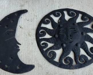 Sun and Moon Metal Outdoor Wall Art