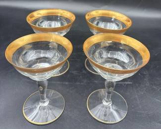 Coupe Glasses 4 Gold Embossed