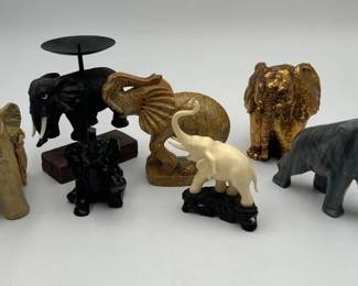 Lot Of 7 Decorative Elephants