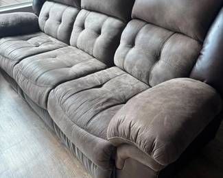 Brown 2 Tone Couch Dual Recliners