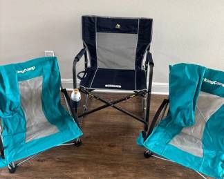 CampingBeach Chairs 3 Folding.1 is a GCI Freestyle Rocker . 2 Kingcamp chairs