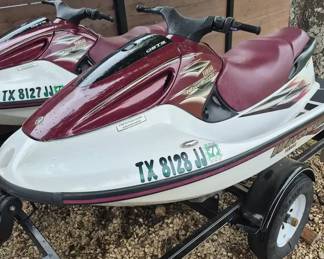 Pair Of 2000 Yamaha WaveRunners GP760 With Trailer And Covers Untested ASIS