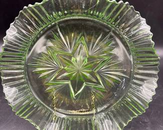 Green Ruffled Edge Glassware