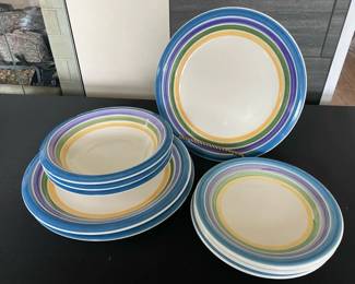 Vintage Gibson Candy Stripe dinnerware
