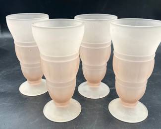 Frosted Pink Ice Cream Glasses