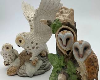Lot Of 2 Decorative Owl Figurines