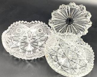 3 Cut Glass Bowls
