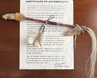 Several items contain certificates of authenticity
