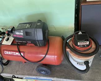 Craftsman Compressor, Ridgid Shop Vac