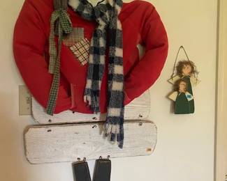 Hand Crafted Wood Hanging Snowman - Christmas Decoration