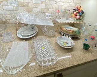 Variety of Crystal Platters, Bowls, Vases and More
