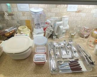 Variety of Kitchen Appliances, Storage ontainers, Flatware and More!