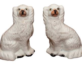 Antique Staffordshire Pair Spaniels