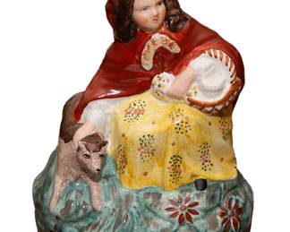 Antique Staffordshire Little Red Riding Hood