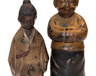 Japanese Bronze Monk and Boy Okimono