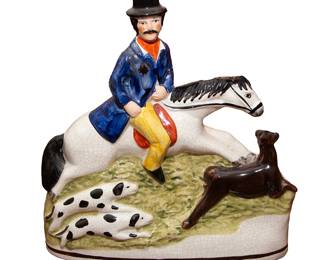Antique Staffordshire Man on Horseback