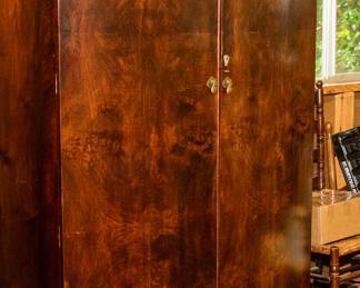 Art Deco Burl Walnut Wardrobe