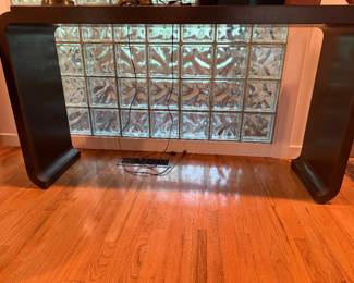 Karl Springer (?) Console table - leather finish