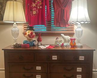 Wooden Dresser, Decorative Lamps, Women's Clothing