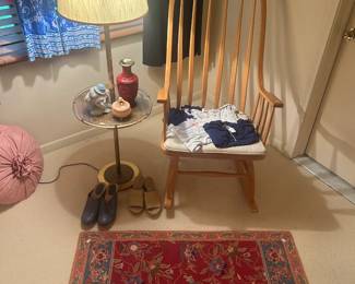 Rugs, Wooden Rocking Chair