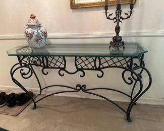 Iron & Glass Console Table