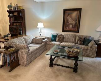 Sofa, Love Seat, Coffee Table, Side Tables, Lamps