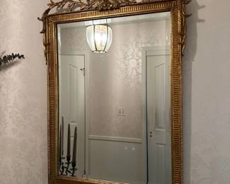 Antique French Style Mirror w/ Bow Knot Pediment