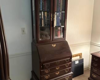 Petite Ethan Allen Cherry Georgian Court Secretary Desk