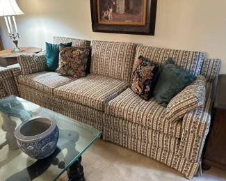 Sofa, Needlepoint Pillows
