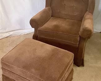 Matching Brown Chair And Ottoman