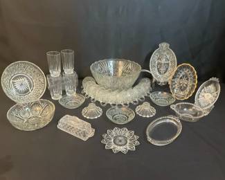 Pressed Glass Serving Ware Galore