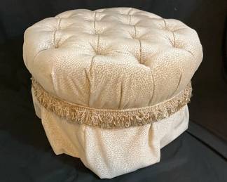 White Beige Spotted Ottoman
