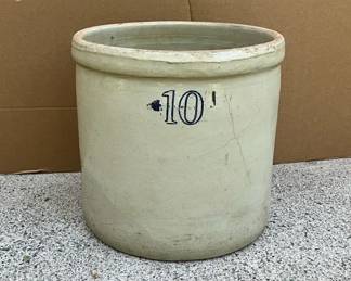 Vintage 10 Gallon Stoneware Crock